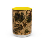 Vintage Natural History Coffee Mug — Botanical & Fossil Illustration Accent Mug