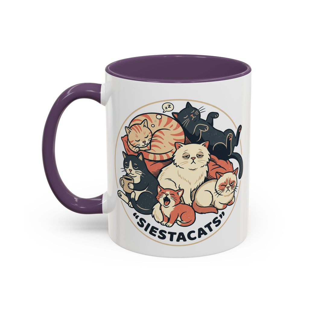 Cat Jester Accent Coffee Mug – Whimsical Vintage Cat Illustration (11/15oz)