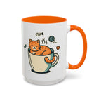Cat in Cup Coffee Mug — Cute Cat Lover Accent Mug (11/15oz)