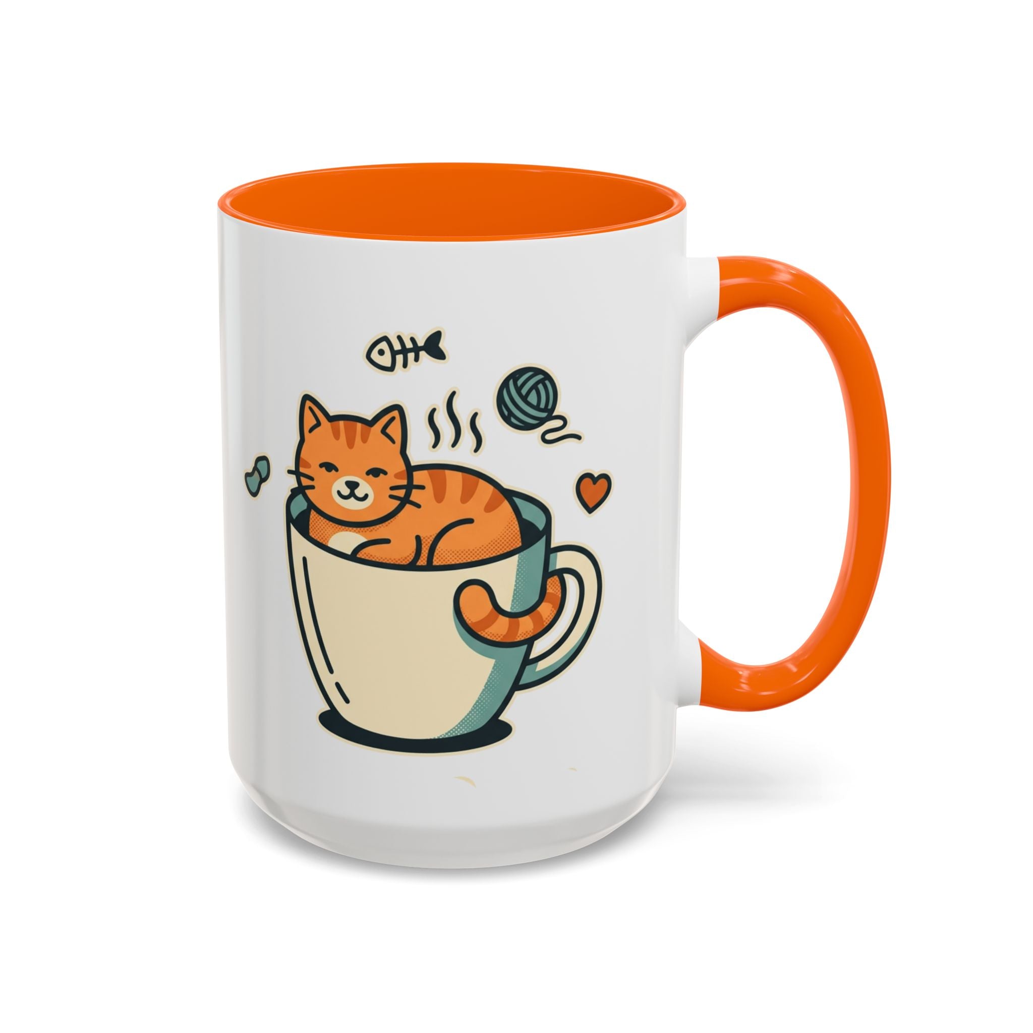 Cat in Cup Coffee Mug — Cute Cat Lover Accent Mug (11/15oz)