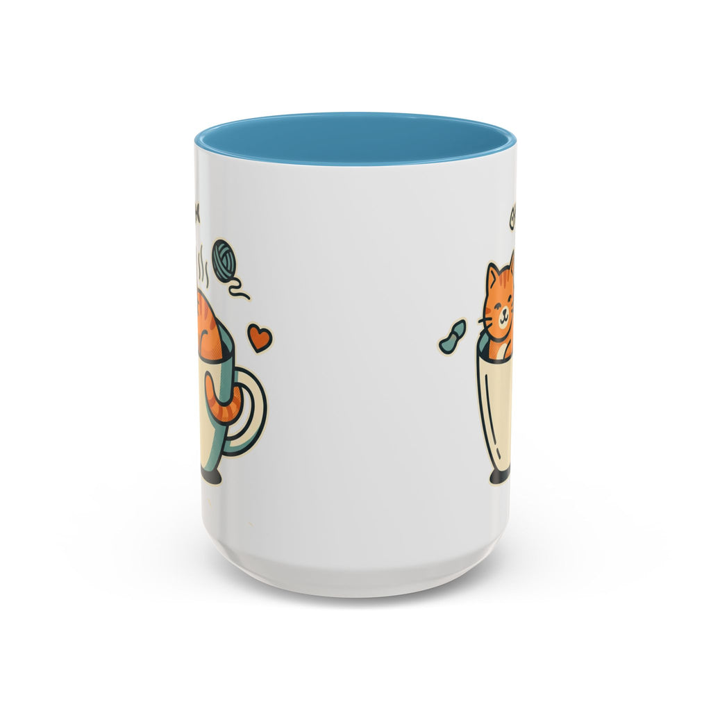 Cat in Cup Coffee Mug — Cute Cat Lover Accent Mug (11/15oz)