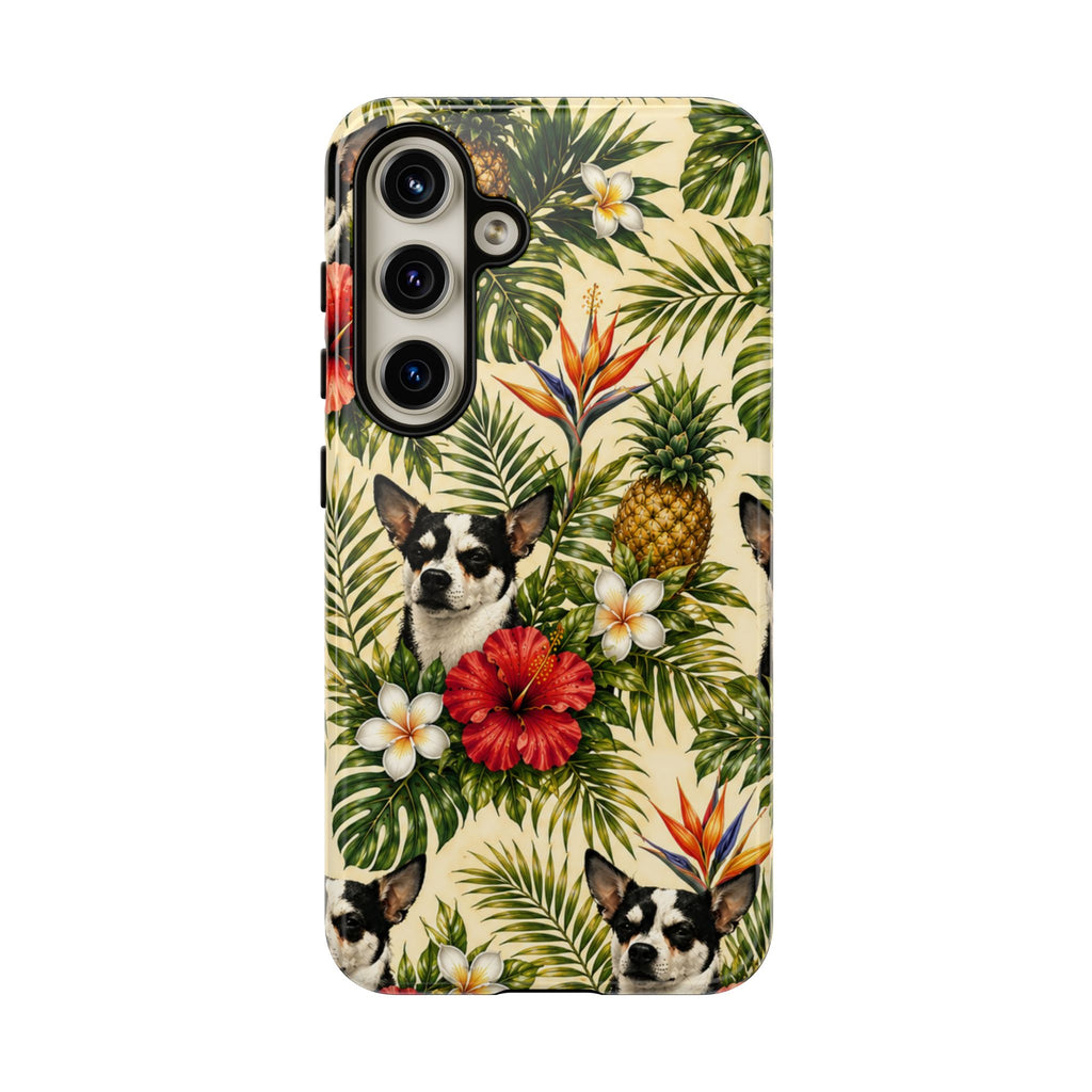 Tropical chihuahua Phone Case — Floral Pineapple Protective Tough Case