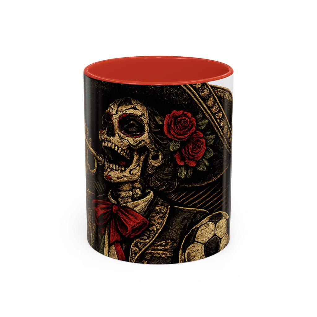 Day of the Dead Soccer Skull Accent Mug — 11/15oz