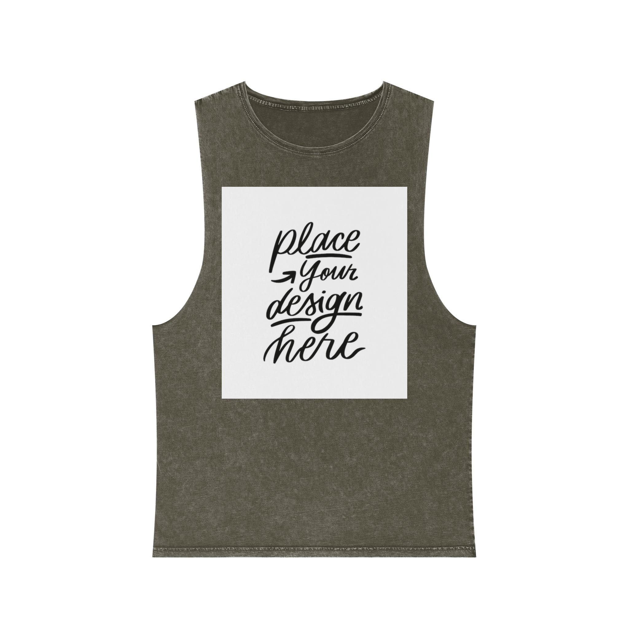 Custom Stonewash Muscle Tank — Vintage Wash Sleeveless Top