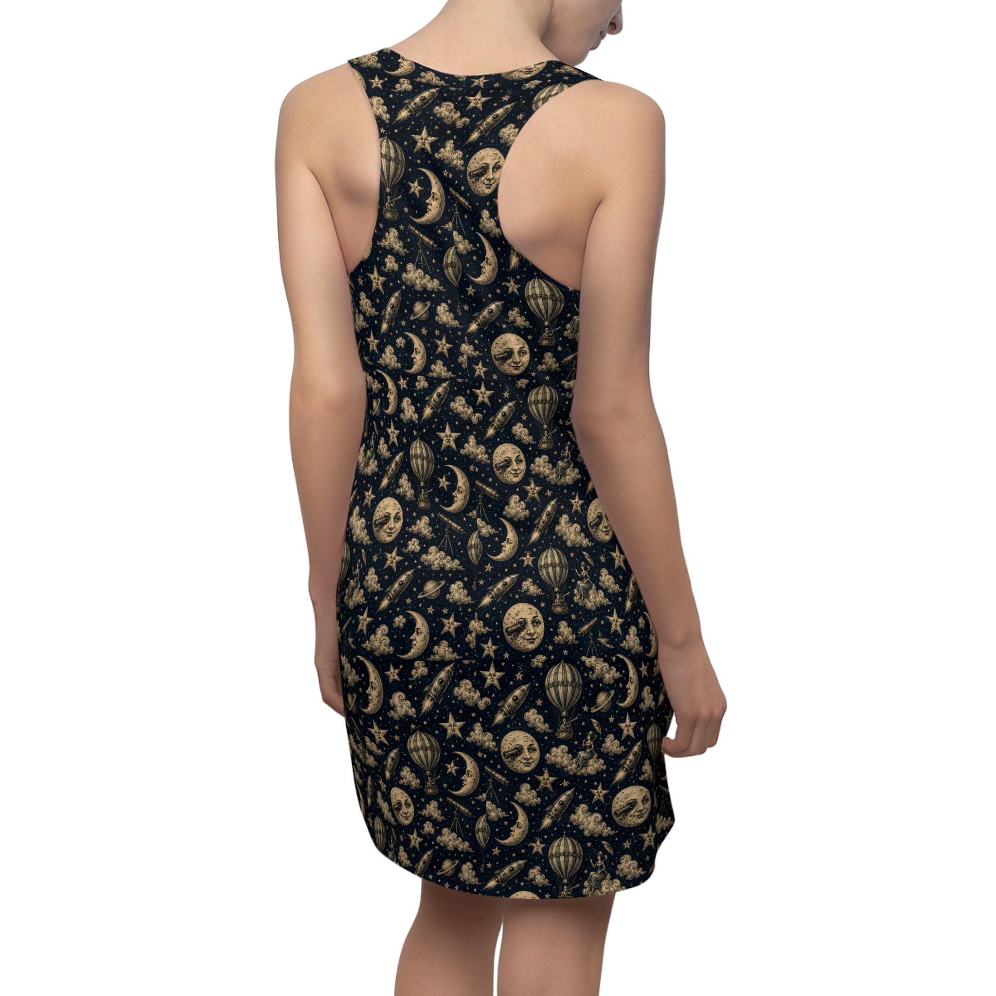 Racerback Dress — Vintage Moon & Stars All-Over Print