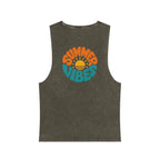 Summer Vibes Stonewash Tank Top — Retro Sunset Graphic Tank
