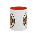 Cat Coffee Mug — Cute Orange Kitty Holding ‘Coffee’ Accent Ceramic Mug (11/15 oz)