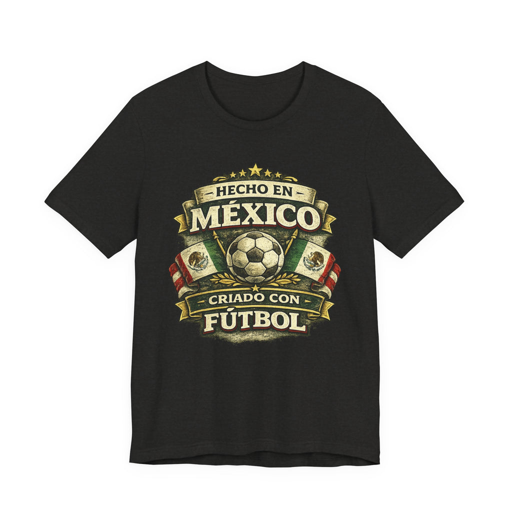 Mexico Soccer T‑Shirt — "Hecho en México, Criado con Fútbol" Vintage Football Tee