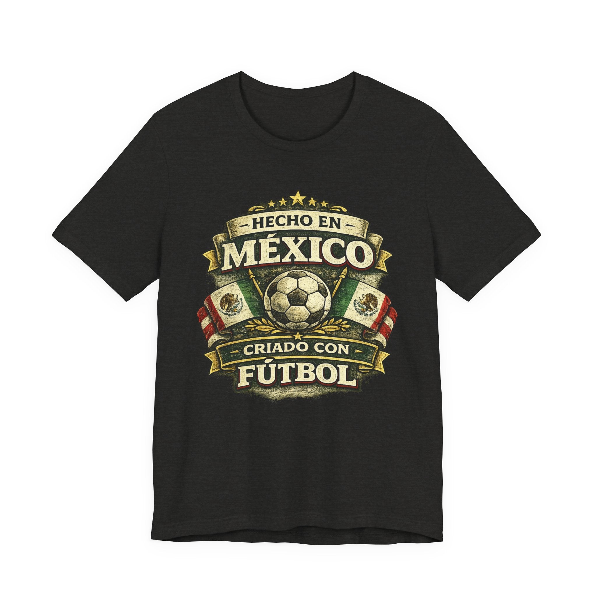 Mexico Soccer T‑Shirt — "Hecho en México, Criado con Fútbol" Vintage Football Tee