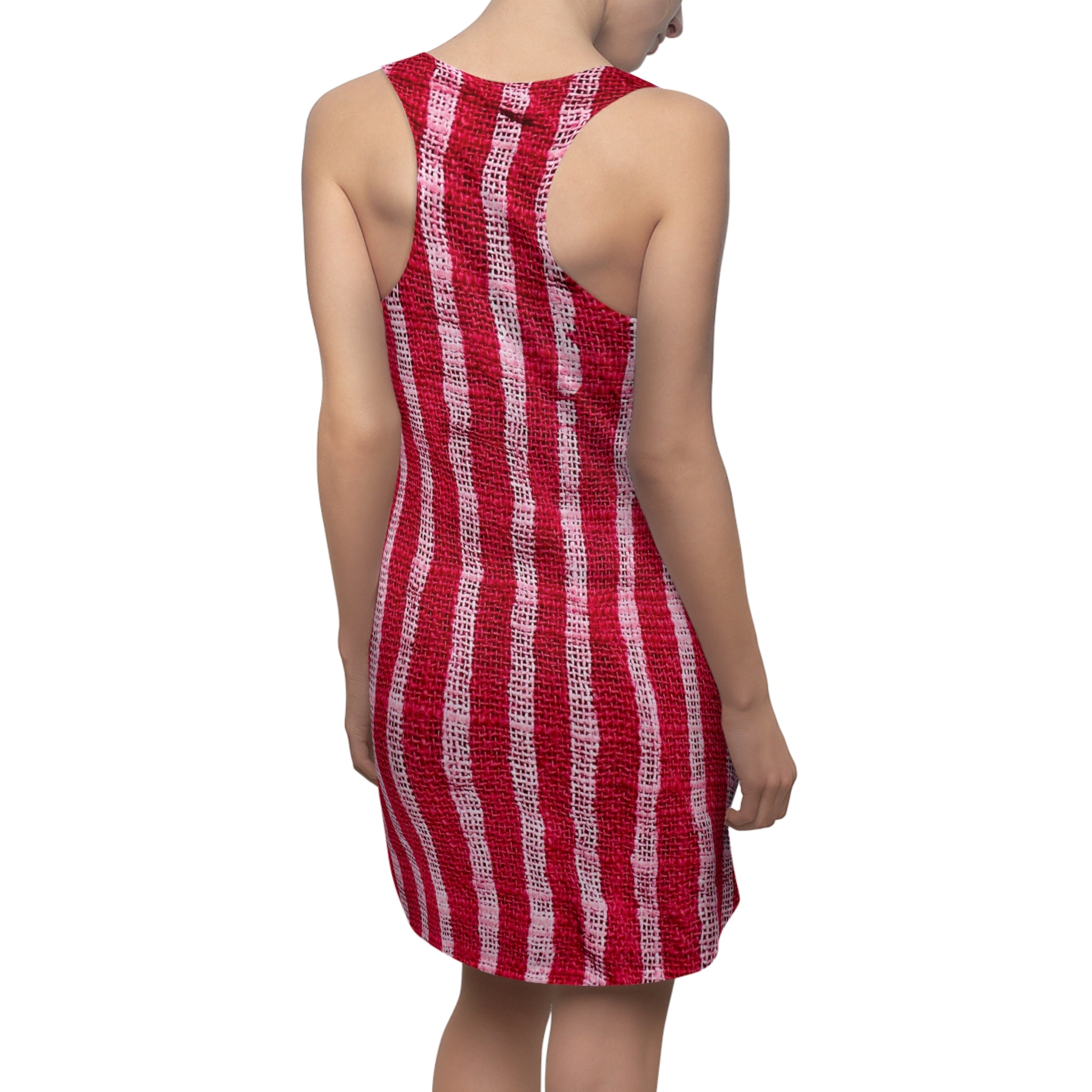 Red Tie-Dye Stripe Racerback Dress
