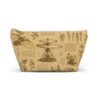 Leonardo Da Vinci  Sketch Accessory Pouch — Leonardo-Inspired T-Bottom Cosmetic Bag