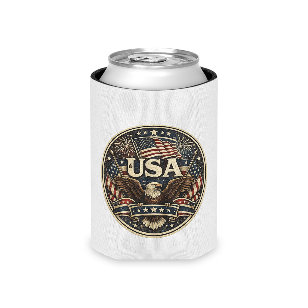 USA Eagle Can Cooler - Patriotic American Flag Beer Holder for 4th of July