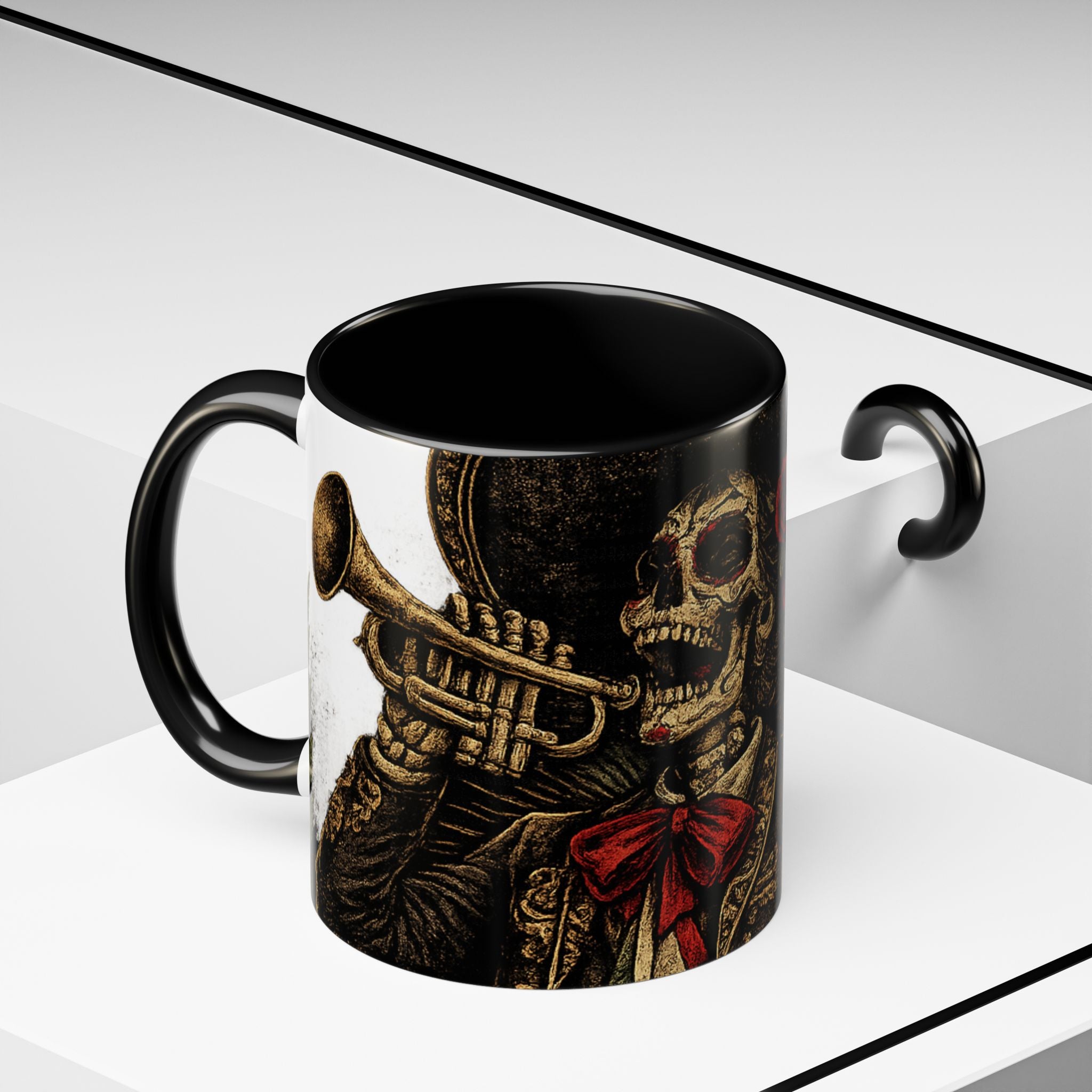 Day of the Dead Soccer Skull Accent Mug — 11/15oz