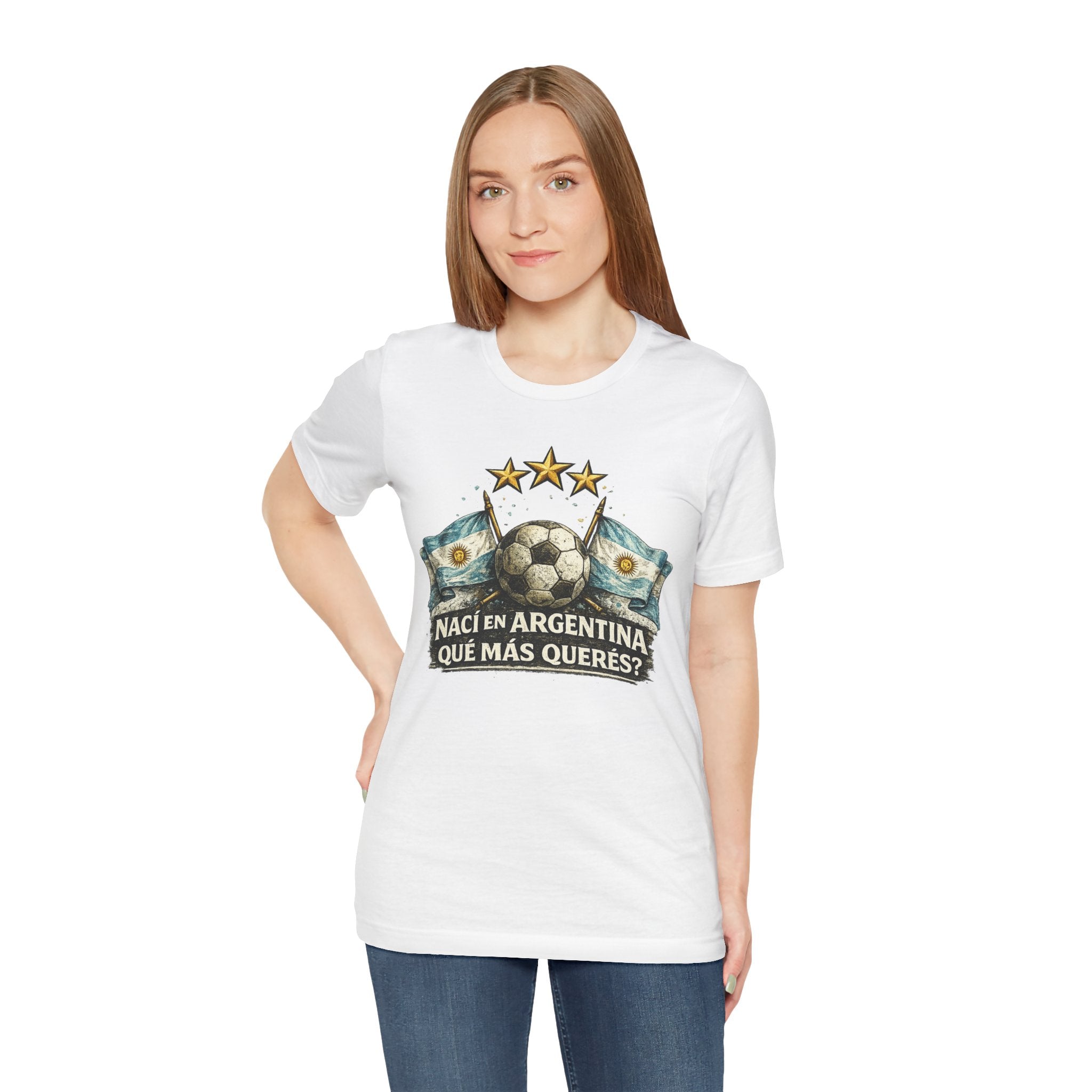 Argentina Soccer T-Shirt — "Nací en Argentina, ¿Qué más querés?" Vintage Football Tee