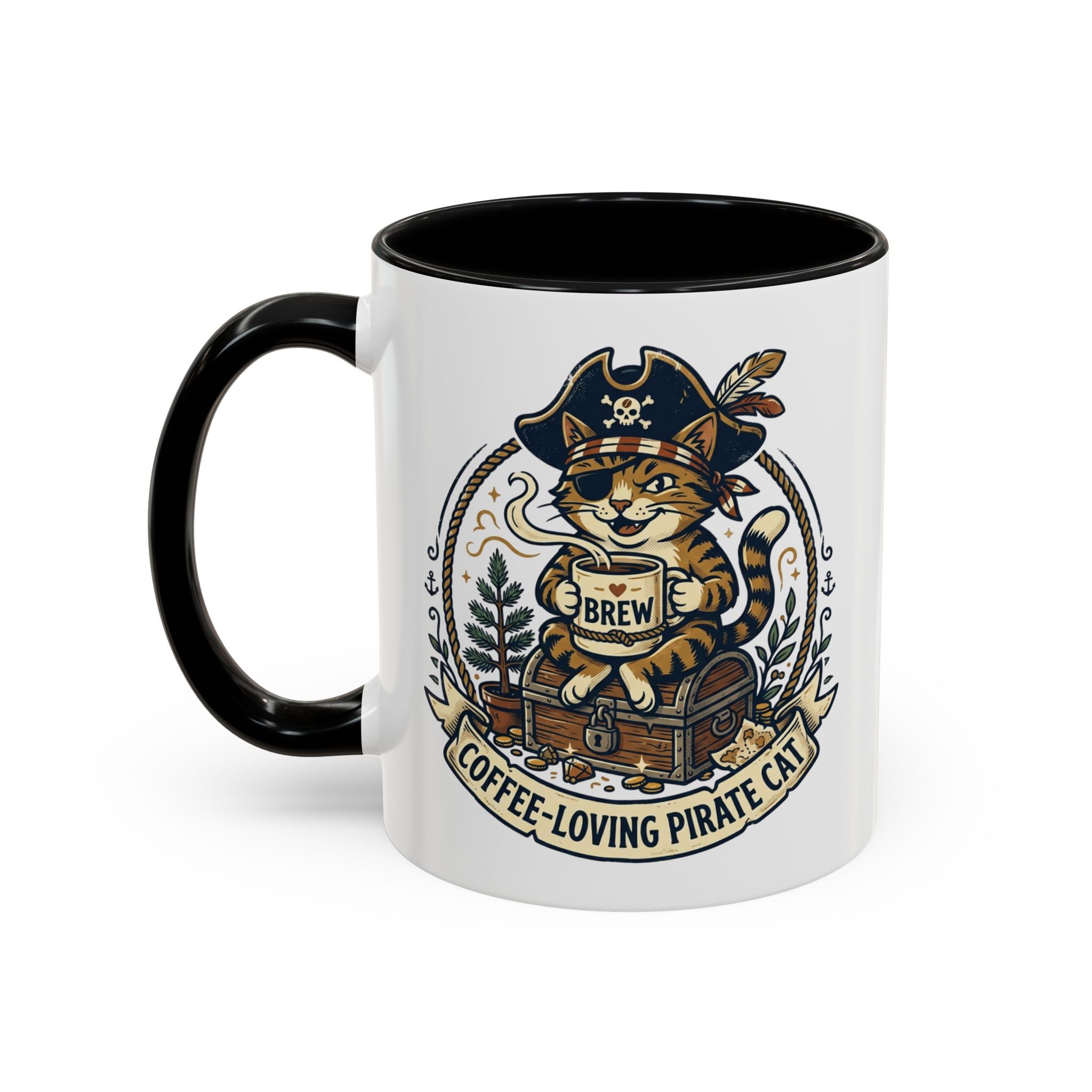 Vintage Sailor Anchor Coffee Mug — Nautical Tattoo Accent Mug (11/15oz)