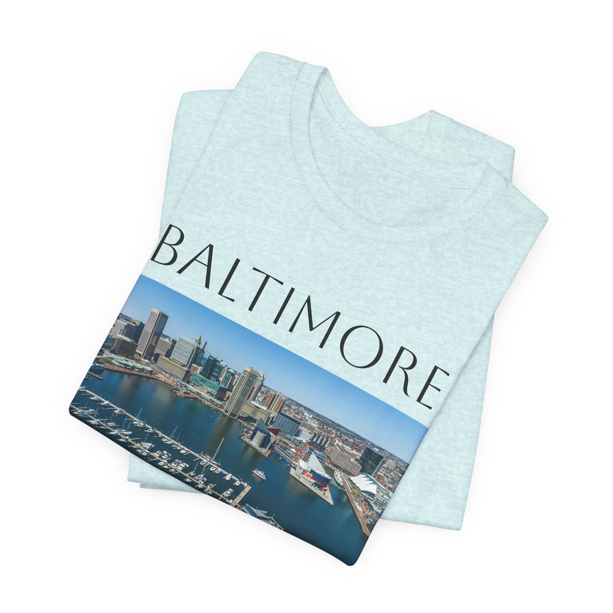 Baltimore Skyline Photo Tee — Inner Harbor Cityscape T-Shirt