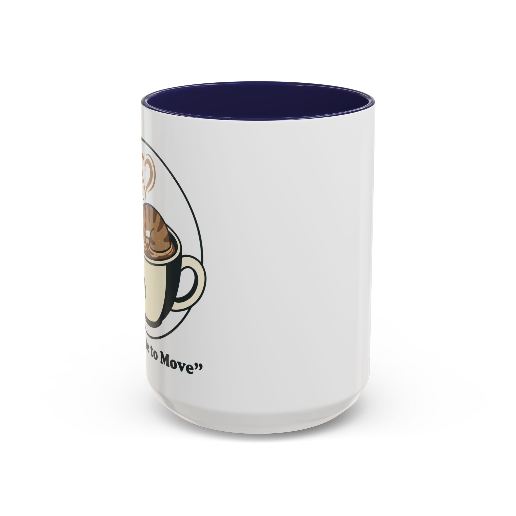 Latte Cat Coffee Mug – "Don't Wake Me, I'll Move" Cute Cat Latte Art Ceramic Accent Mug