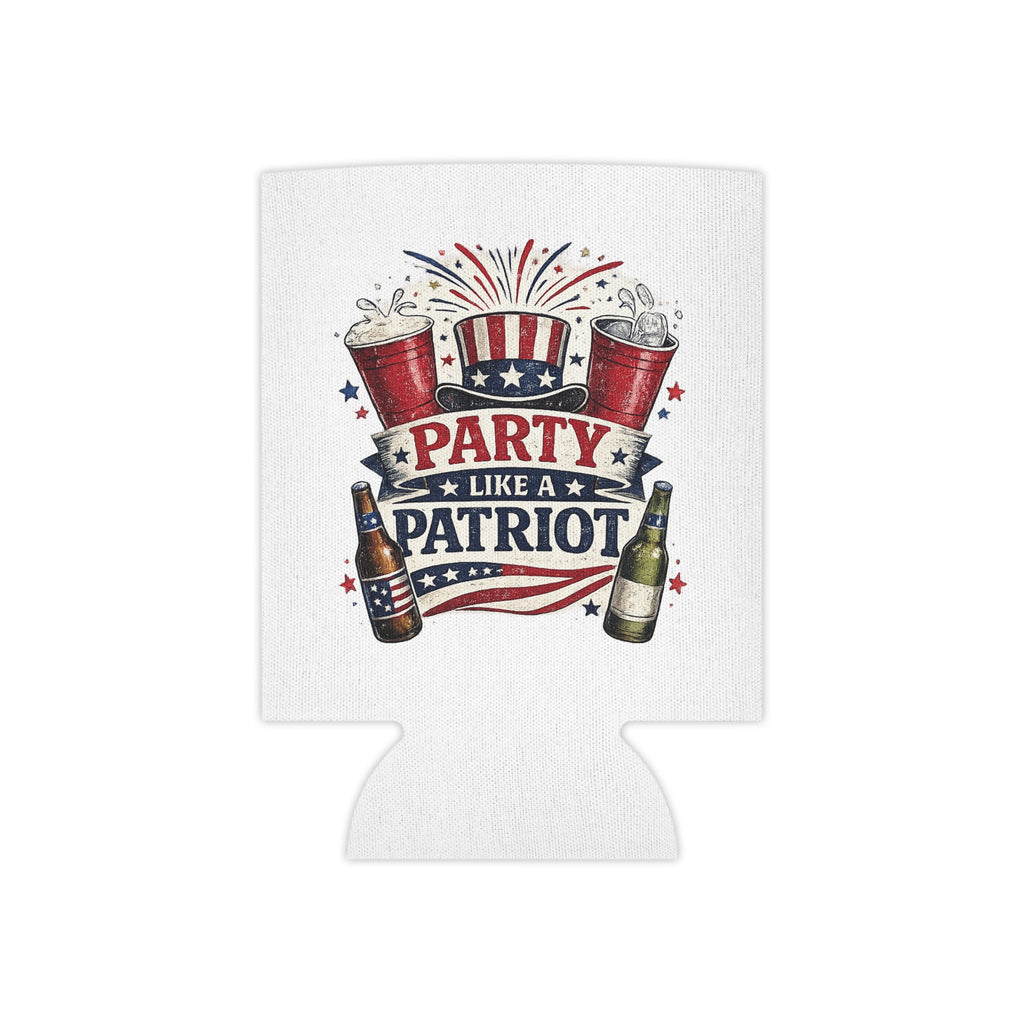 Party Like a Patriot Can Cooler — 4th of July Patriotic Beer Koozie