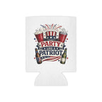 Party Like a Patriot Can Cooler — 4th of July Patriotic Beer Koozie