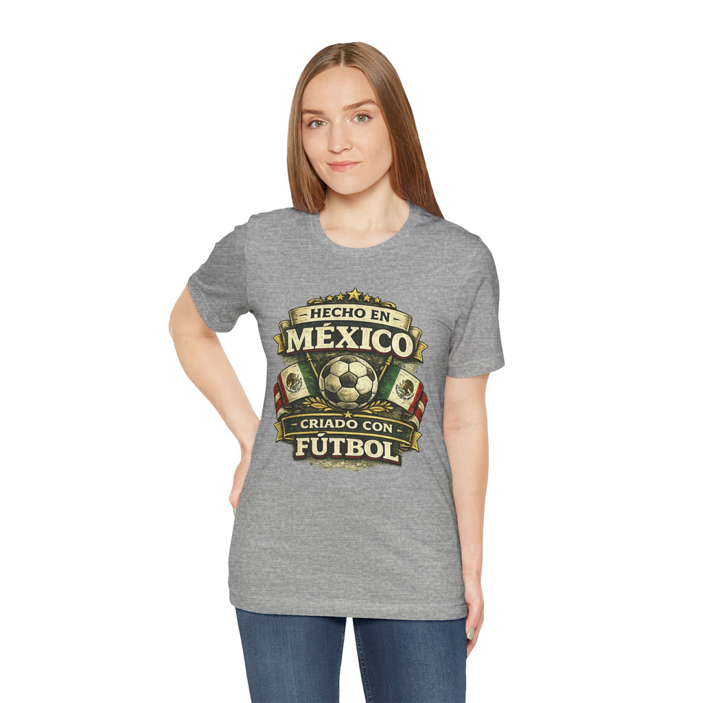 Mexico Soccer T‑Shirt — "Hecho en México, Criado con Fútbol" Vintage Football Tee
