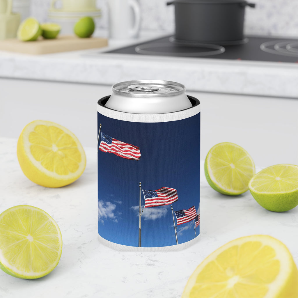 Patriotic American Flag Can Cooler – USA Stars & Stripes Beverage Koozie for 4th of July, Memorial Day, Veterans Day