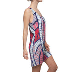 Racerback Dress - Pink & Red Abstract Wave Print