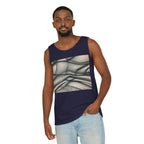 Abstract Wave Mesh Tank Top — Geometric Optical Illusion Graphic Tank
