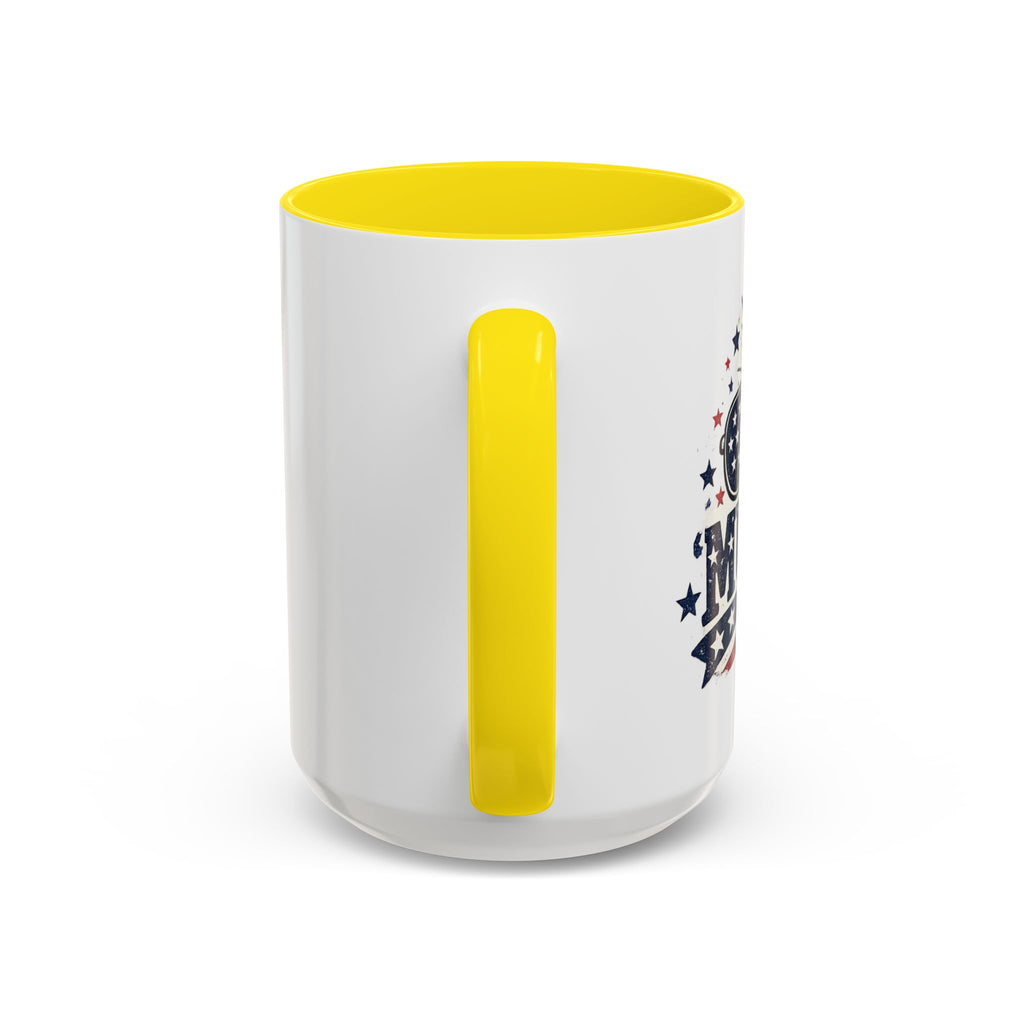 America Flag Accent Coffee Mug - Patriotic 11/15oz Tea Cup