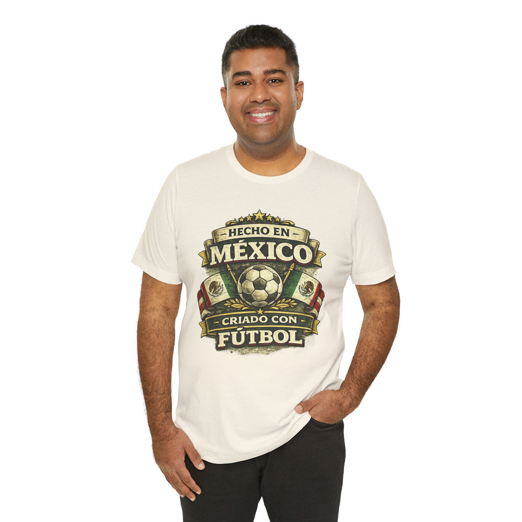 Mexico Soccer T‑Shirt — "Hecho en México, Criado con Fútbol" Vintage Football Tee