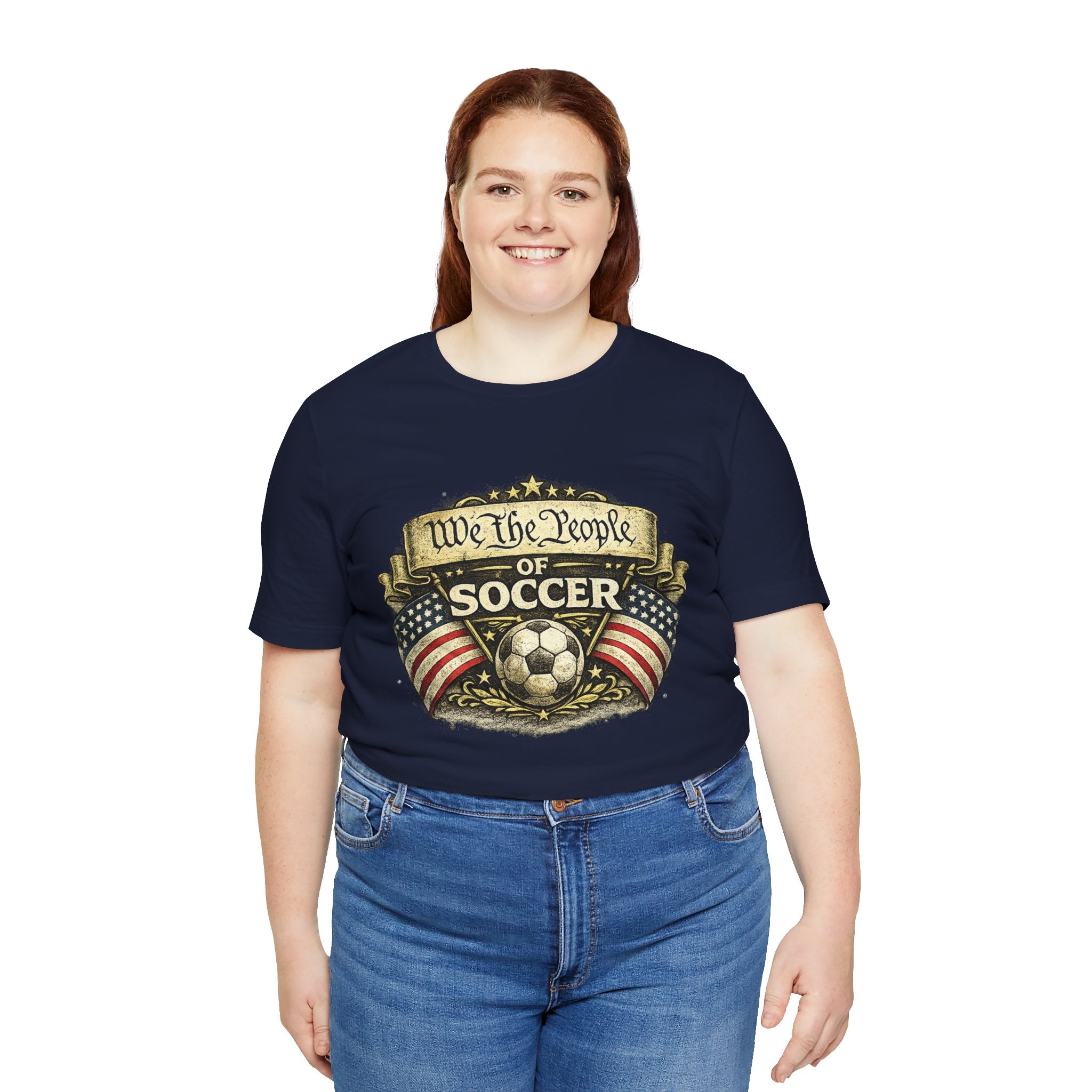 We The People of Soccer T-Shirt — American Flag Vintage Soccer Tee