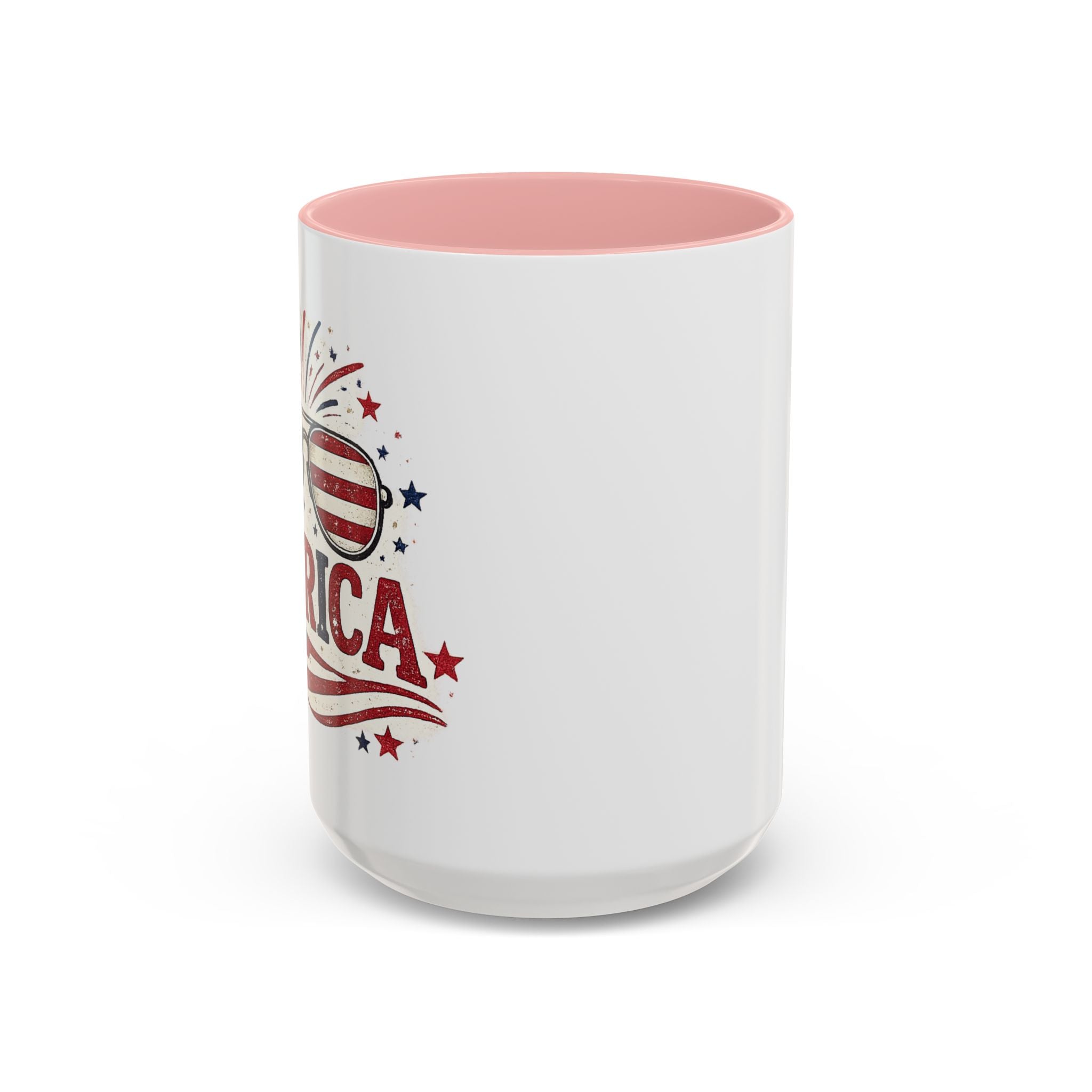 America Flag Accent Coffee Mug - Patriotic 11/15oz Tea Cup