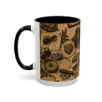 Vintage Natural History Coffee Mug — Botanical & Fossil Illustration Accent Mug