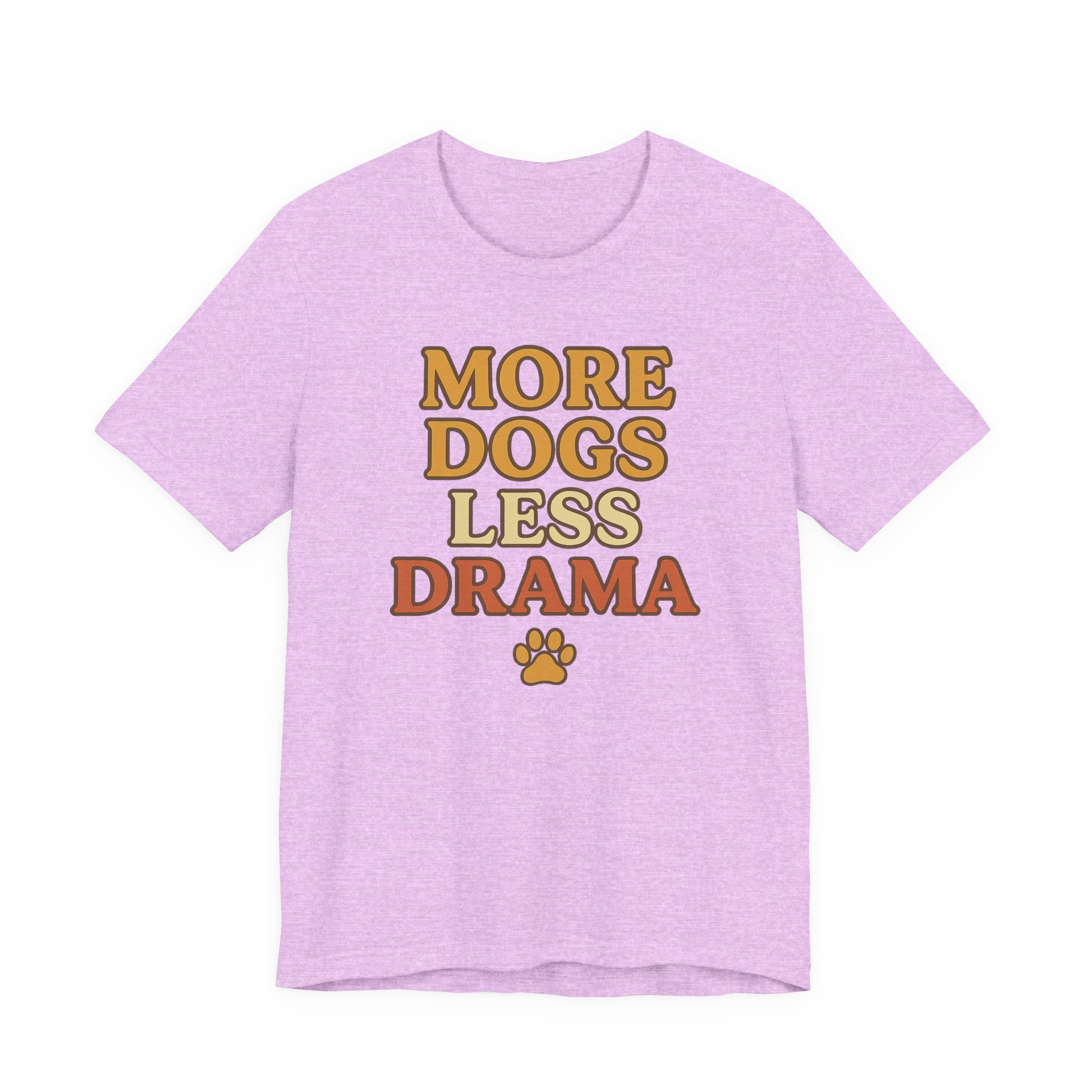 More Dogs Less Drama T-Shirt — Retro Paw Print Dog Lover Tee