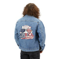 Denim Jacket - 'Murica Patriotic Eagle Sunglasses Back Patch