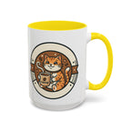 Cat Coffee Mug — Cute Orange Kitty Holding ‘Coffee’ Accent Ceramic Mug (11/15 oz)