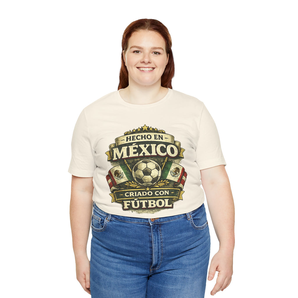 Mexico Soccer T‑Shirt — "Hecho en México, Criado con Fútbol" Vintage Football Tee