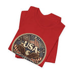 USA Eagle Vintage Patriotic T-Shirt — American Flag Graphic Tee