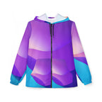 Abstract Purple Gradient Windbreaker Jacket — Vibrant Blue & Violet All-Over Print