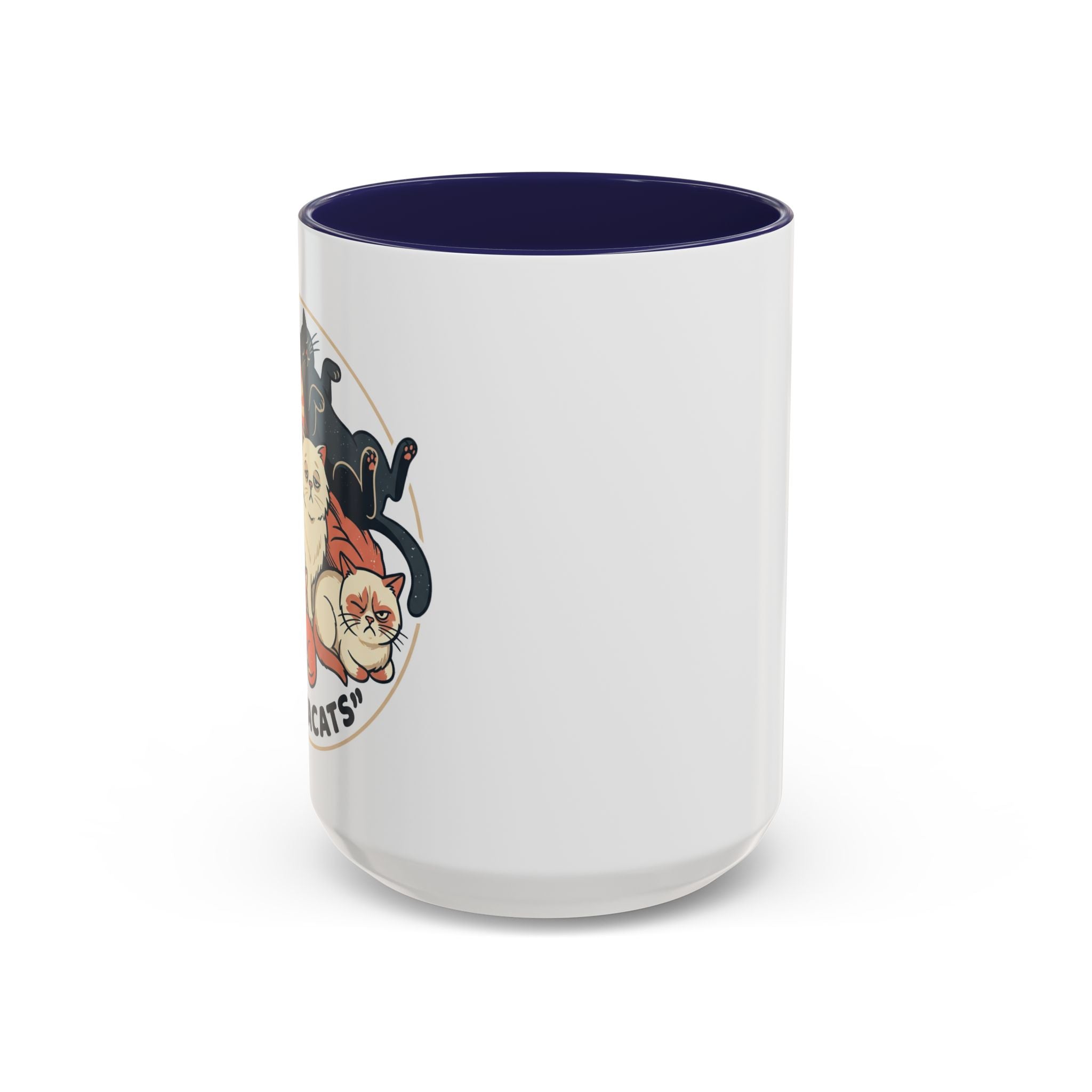 Cat Jester Accent Coffee Mug – Whimsical Vintage Cat Illustration (11/15oz)
