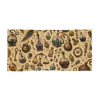 The Alchemist's Cabinet Beach Towel — Potion Bottles & Herb Illustration