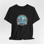 Miami Beach Vintage Logo Tee — Miami Skyline Sunset T‑Shirt