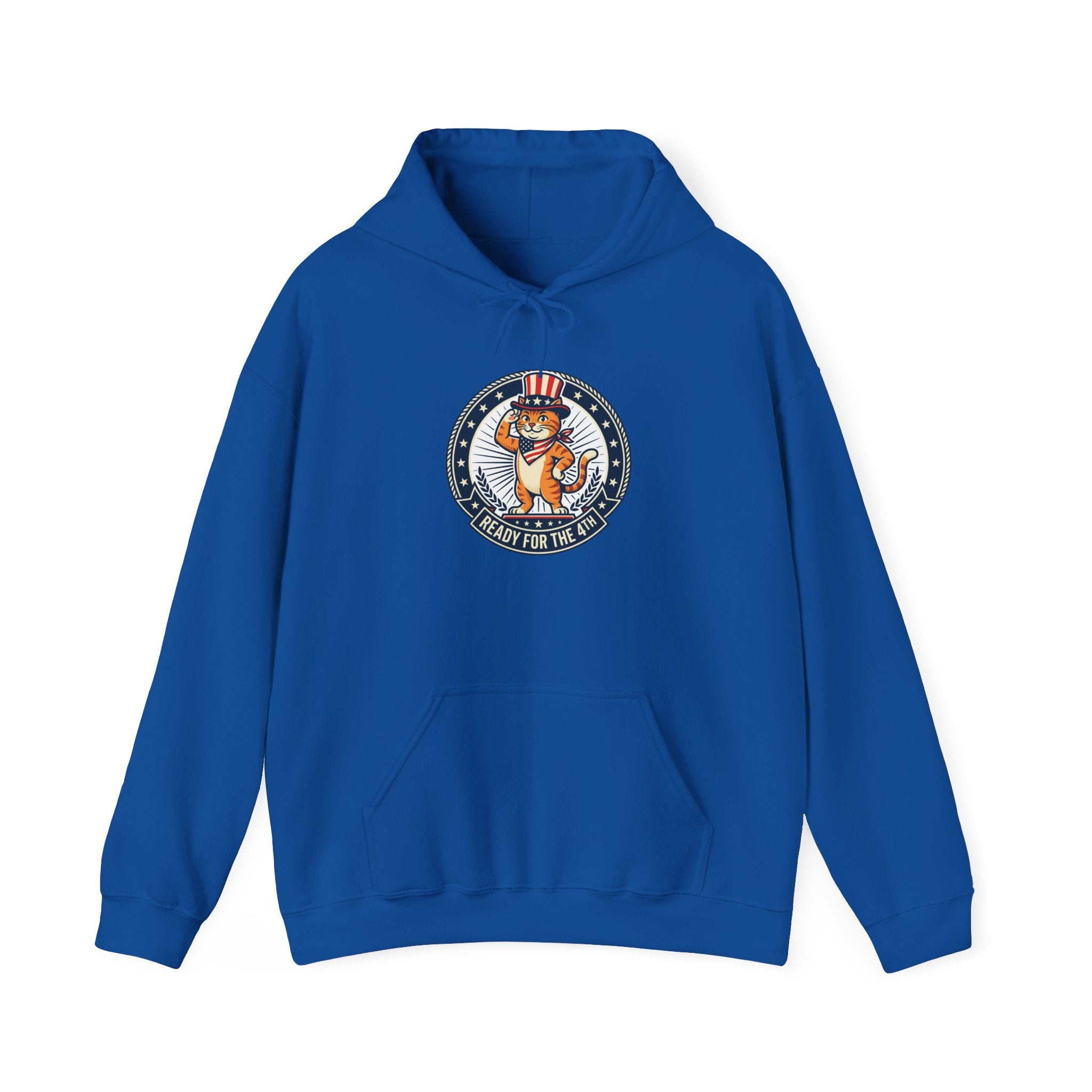 Patriotic Cat Hoodie — "Ready for the Stars" Graphic Pullover
