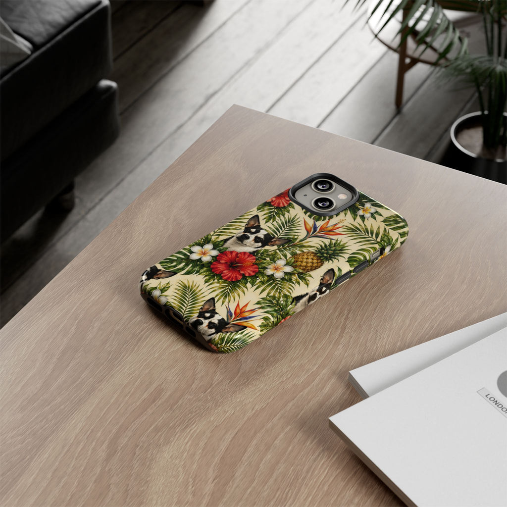 Tropical chihuahua Phone Case — Floral Pineapple Protective Tough Case