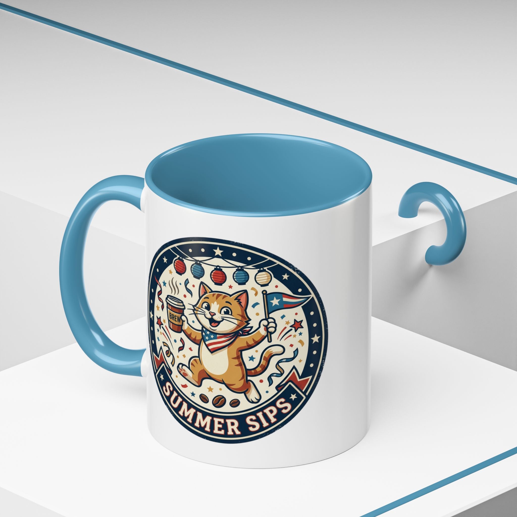 Space Camper Patch Coffee Mug — Retro Astronaut Camper 11/15oz Accent Mug