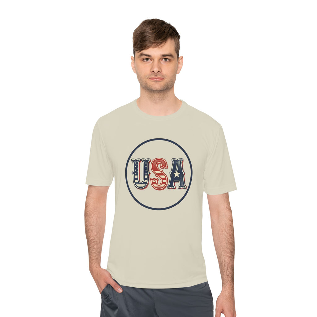 USA Patriotic Tee — Retro Stars & Stripes Moisture-Wicking Shirt
