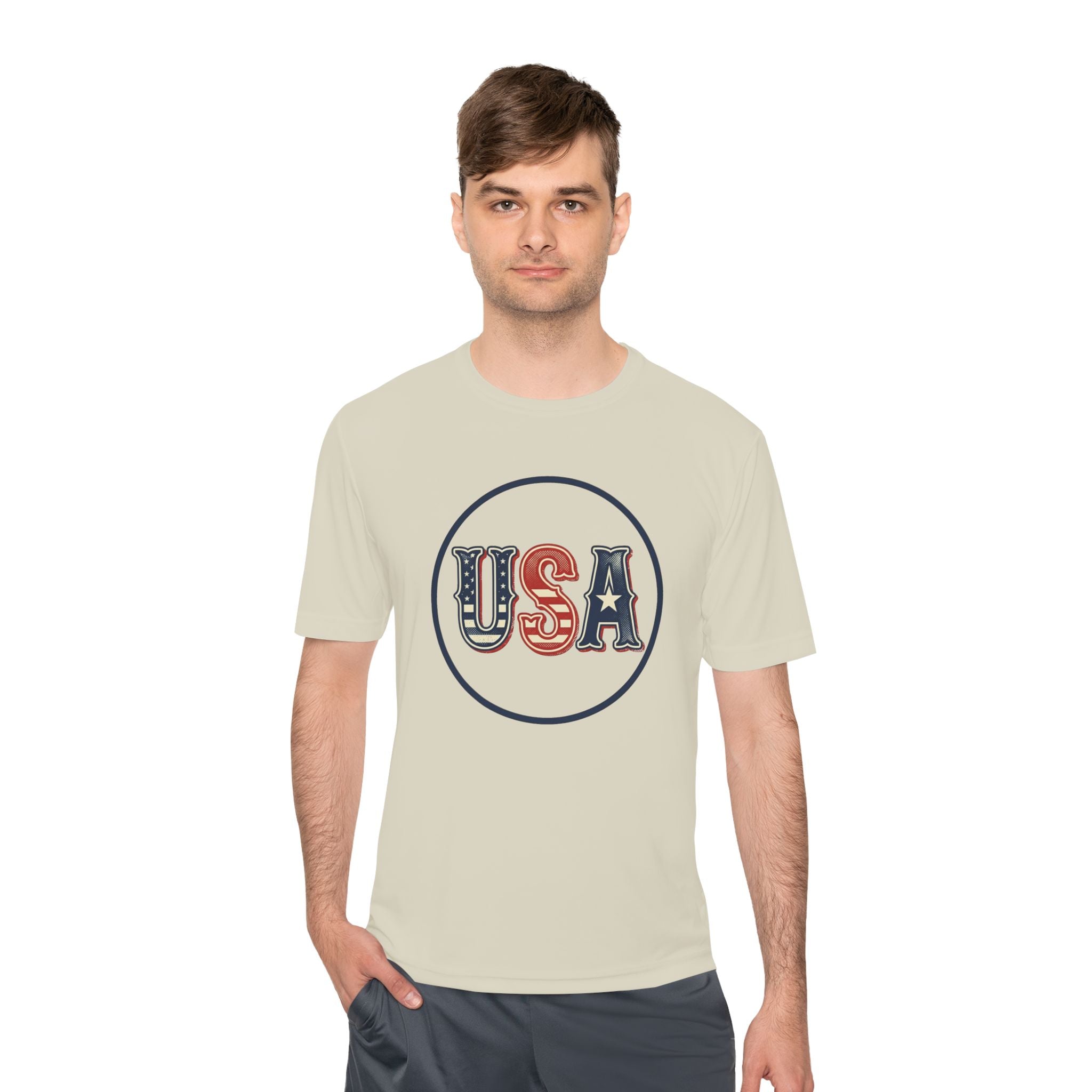 USA Patriotic Tee — Retro Stars & Stripes Moisture-Wicking Shirt