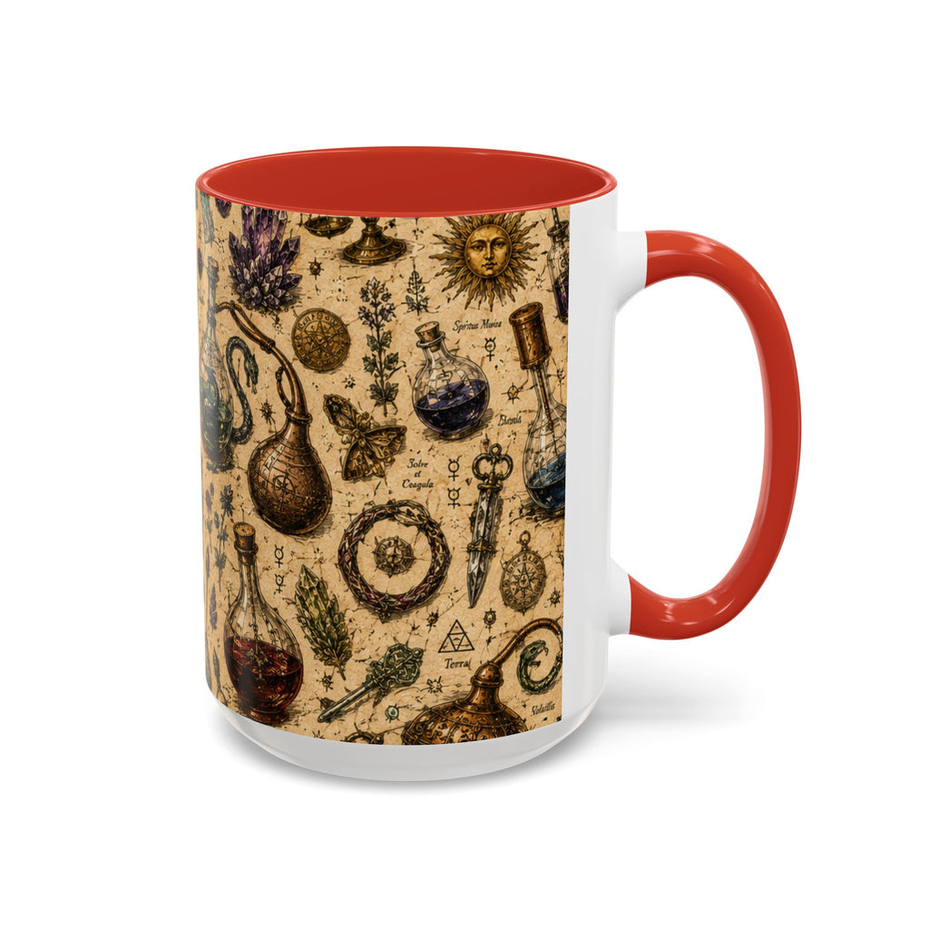 The Alchemist's Cabinet Coffee Mug — Vintage Apothecary Accent Mug (11/15 oz)