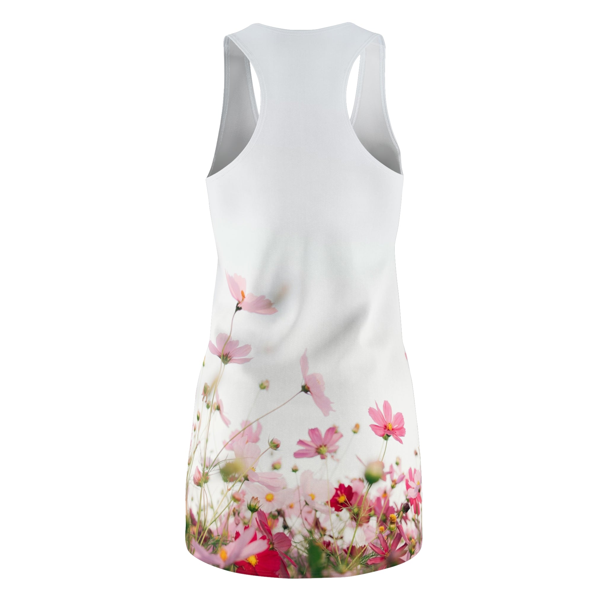 Floral Racerback Sundress — Pink Cosmos Meadow All-Over Print