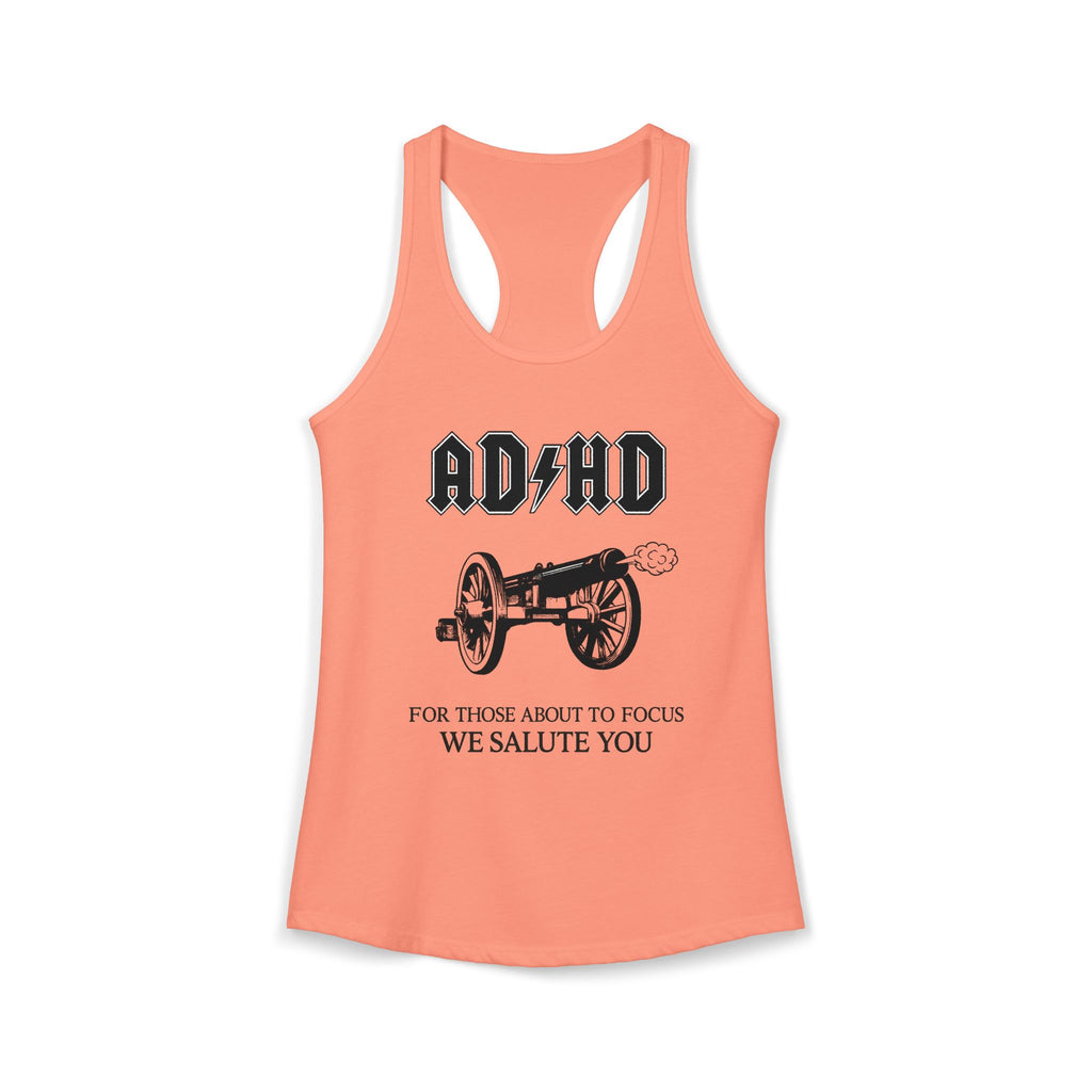 ADHD AC/DC Tank — "For Those About to Focus We Salute You" Graphic T-Shirt