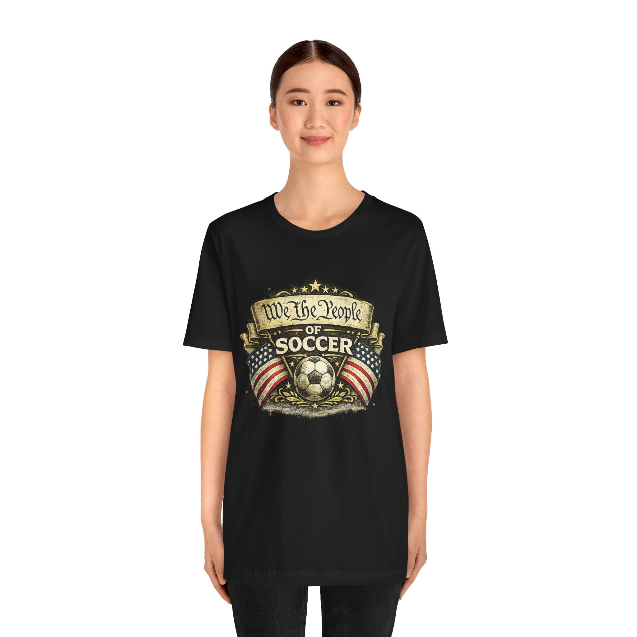 We The People of Soccer T-Shirt — American Flag Vintage Soccer Tee